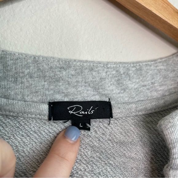 Rails Ryan Pullover Heather Gray Lace-Up Sweater - Picture 3 of 7